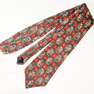 COLOURS by Alexander Julian - Elegant Classic 100% Silk Tie - Green, Gold & Red